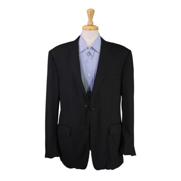 Canali Other - Canali 1934 Travel Water Resistant Black Woven 2-Btn Wool Blazer Jacket 44R